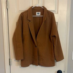 Old Navy Women's Single-Button Blazer Jacket in Camel Brown